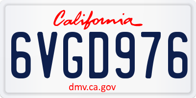 CA license plate 6VGD976