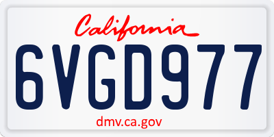 CA license plate 6VGD977