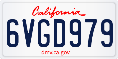 CA license plate 6VGD979