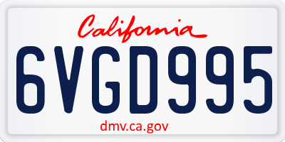 CA license plate 6VGD995