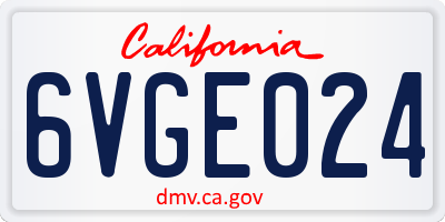 CA license plate 6VGE024