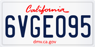 CA license plate 6VGE095