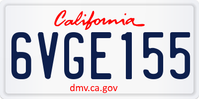 CA license plate 6VGE155