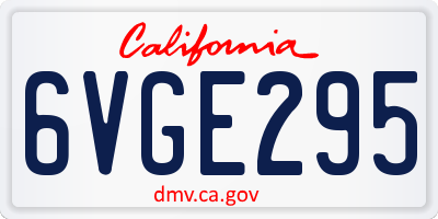 CA license plate 6VGE295