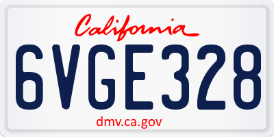 CA license plate 6VGE328