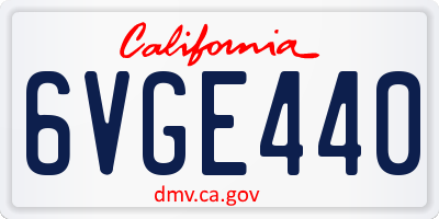 CA license plate 6VGE440