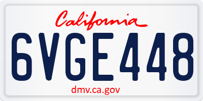 CA license plate 6VGE448