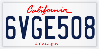 CA license plate 6VGE508