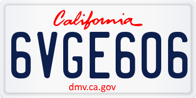 CA license plate 6VGE606
