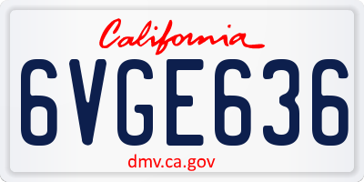 CA license plate 6VGE636