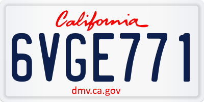 CA license plate 6VGE771