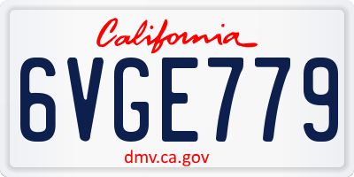CA license plate 6VGE779