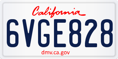 CA license plate 6VGE828