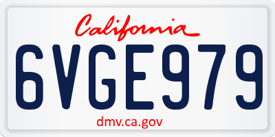 CA license plate 6VGE979