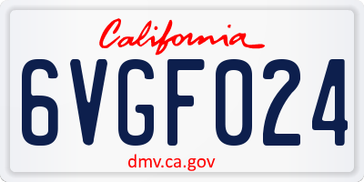 CA license plate 6VGF024