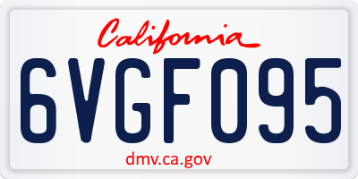 CA license plate 6VGF095