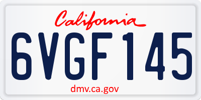 CA license plate 6VGF145