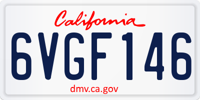 CA license plate 6VGF146