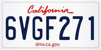 CA license plate 6VGF271