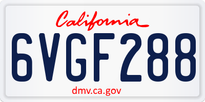 CA license plate 6VGF288