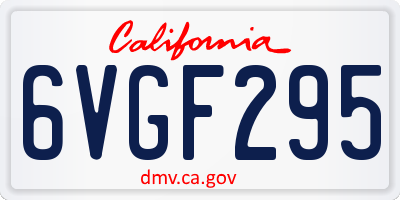 CA license plate 6VGF295