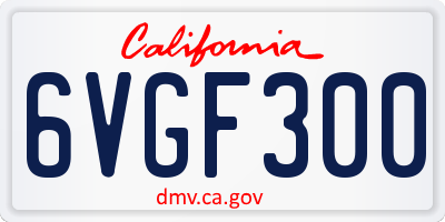 CA license plate 6VGF300