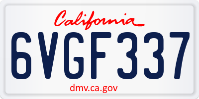 CA license plate 6VGF337