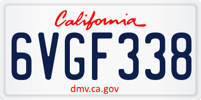 CA license plate 6VGF338