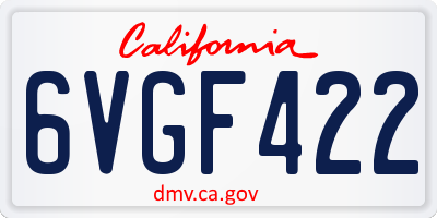 CA license plate 6VGF422
