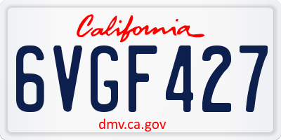 CA license plate 6VGF427