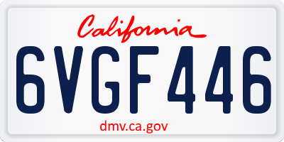 CA license plate 6VGF446
