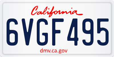 CA license plate 6VGF495