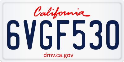 CA license plate 6VGF530