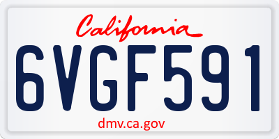 CA license plate 6VGF591