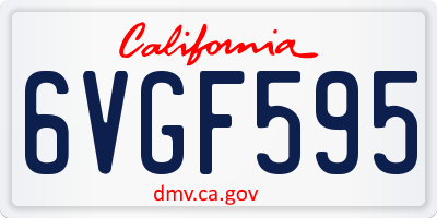 CA license plate 6VGF595