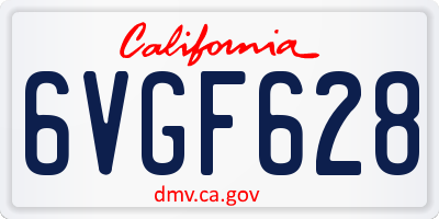 CA license plate 6VGF628