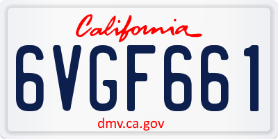 CA license plate 6VGF661