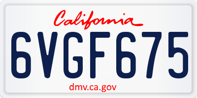 CA license plate 6VGF675