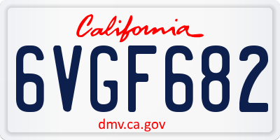 CA license plate 6VGF682