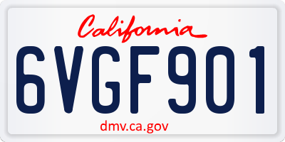 CA license plate 6VGF901