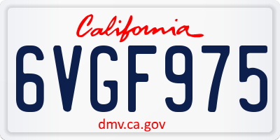 CA license plate 6VGF975