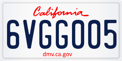 CA license plate 6VGG005