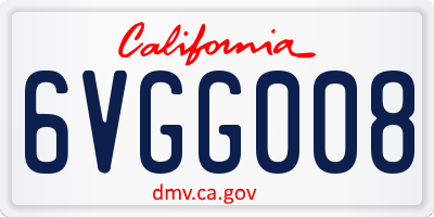 CA license plate 6VGG008