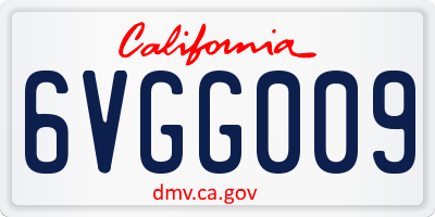 CA license plate 6VGG009