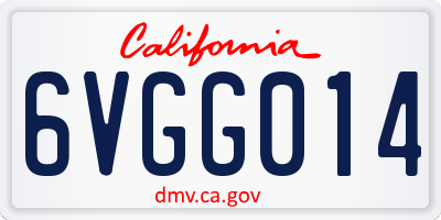CA license plate 6VGG014