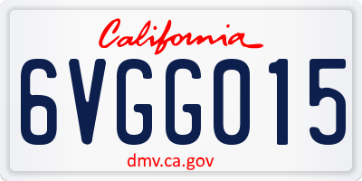 CA license plate 6VGG015