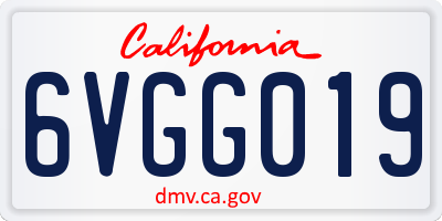 CA license plate 6VGG019