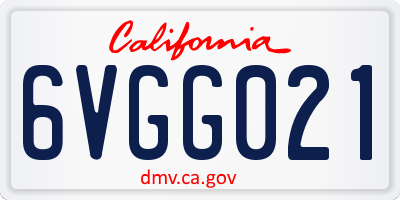 CA license plate 6VGG021