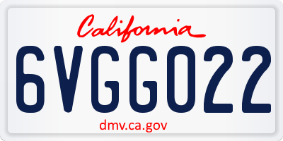 CA license plate 6VGG022