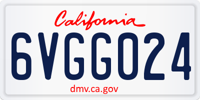 CA license plate 6VGG024